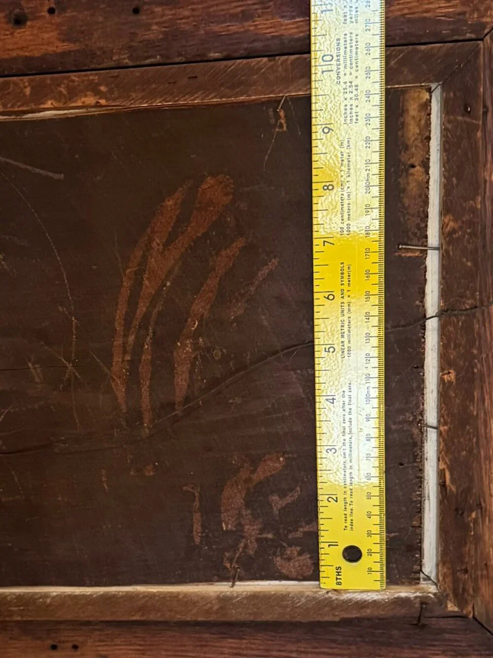 Antique Victorian Eastlake Solid Oak Picture Frame Gold Gilt Liner